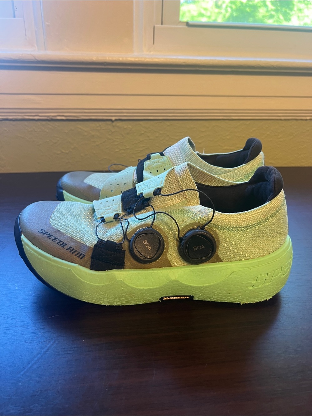 Speedland GS:PDX mint green trail running shoes with BOA size 8